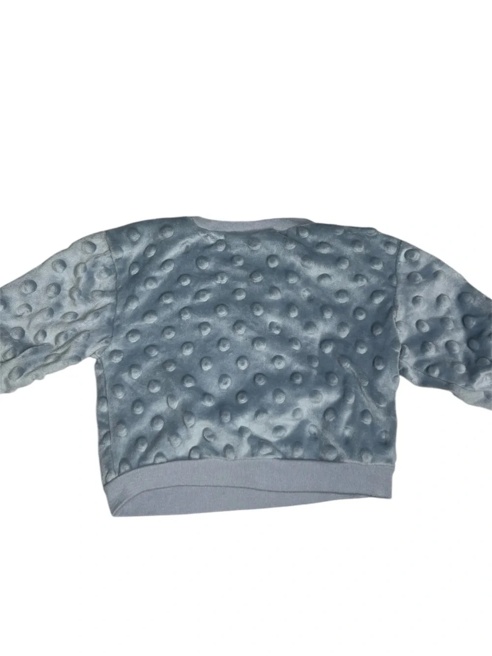 Le Top Light Blue Plush Penguin Sweatshirt 0-3 M